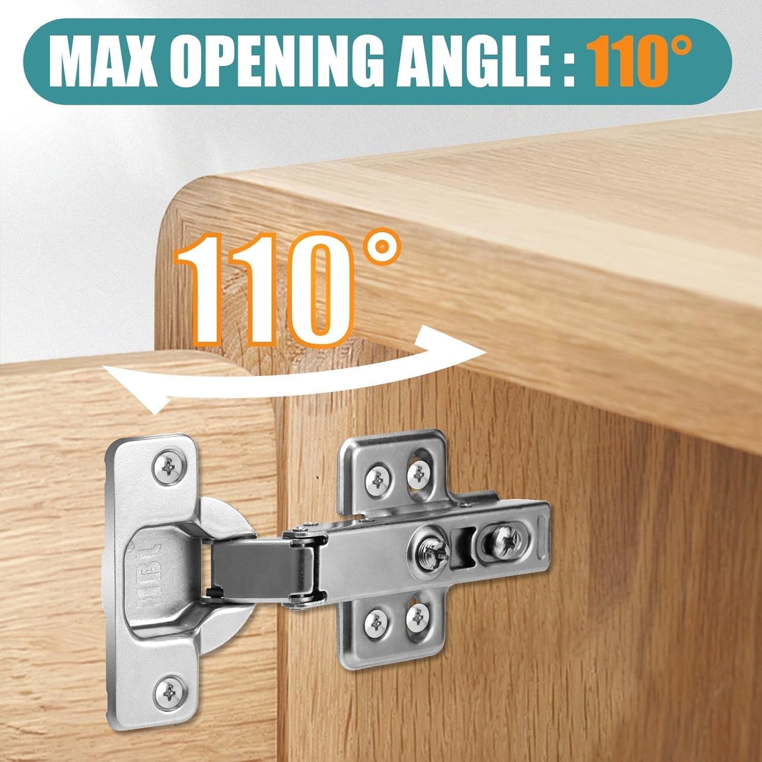 Full Overlay Soft Close Cabinet Hinges, 2 Pack: image 9