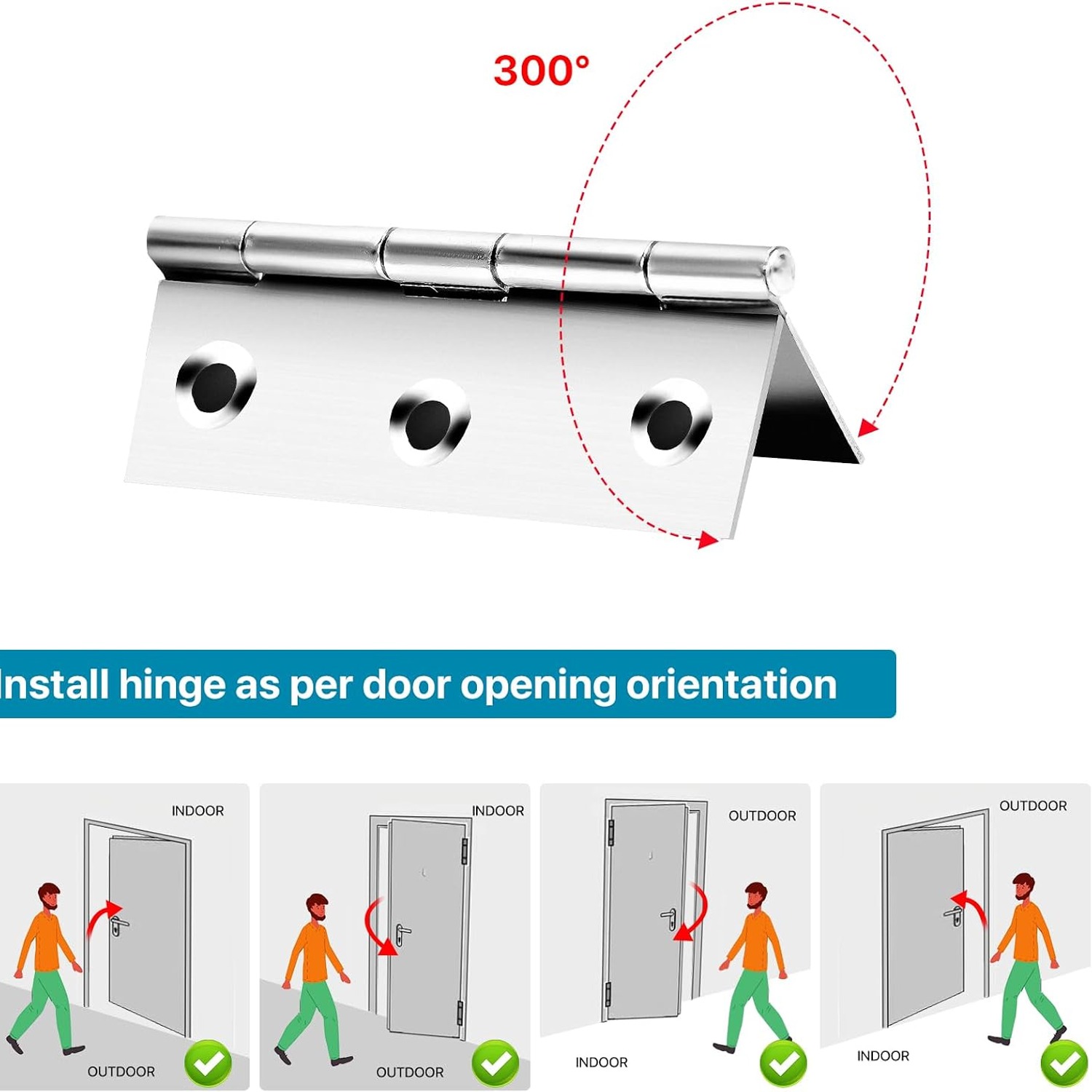 QANQIUPLE 3 Inch Stainless Steel Butt Hinges: image 4
