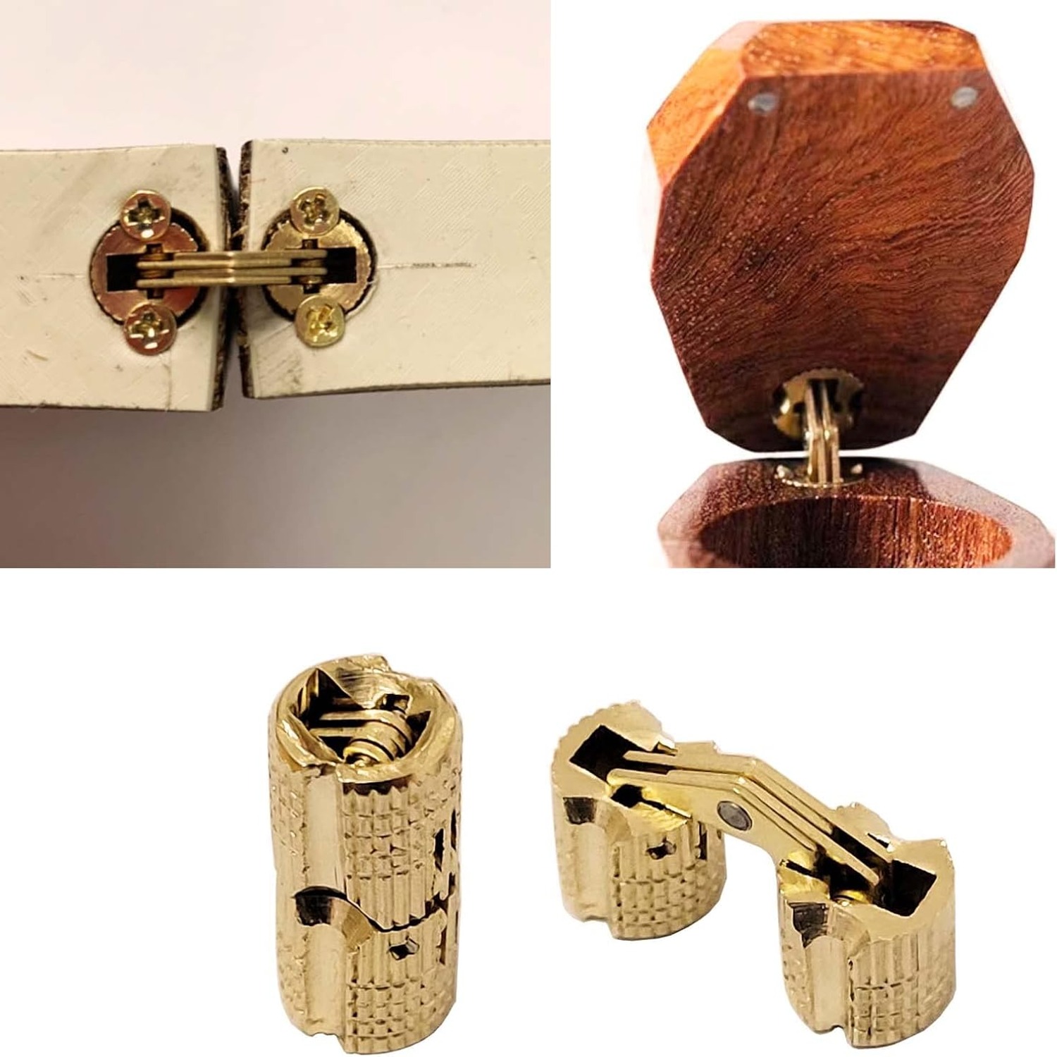 Auto-plaza 8mm Brass Barrel Hinges, 10 Pack