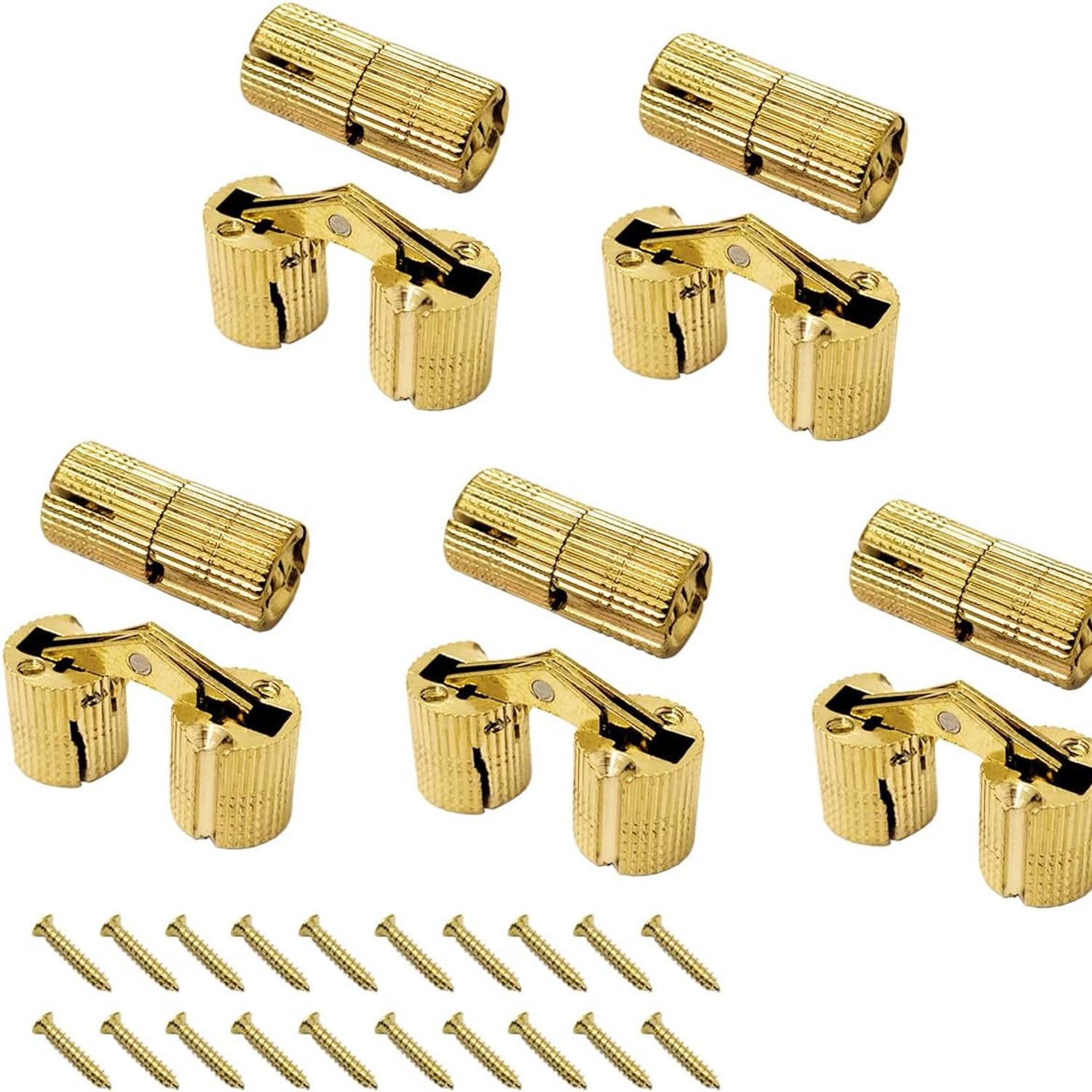 Auto-plaza 8mm Brass Barrel Hinges, 10 Pack