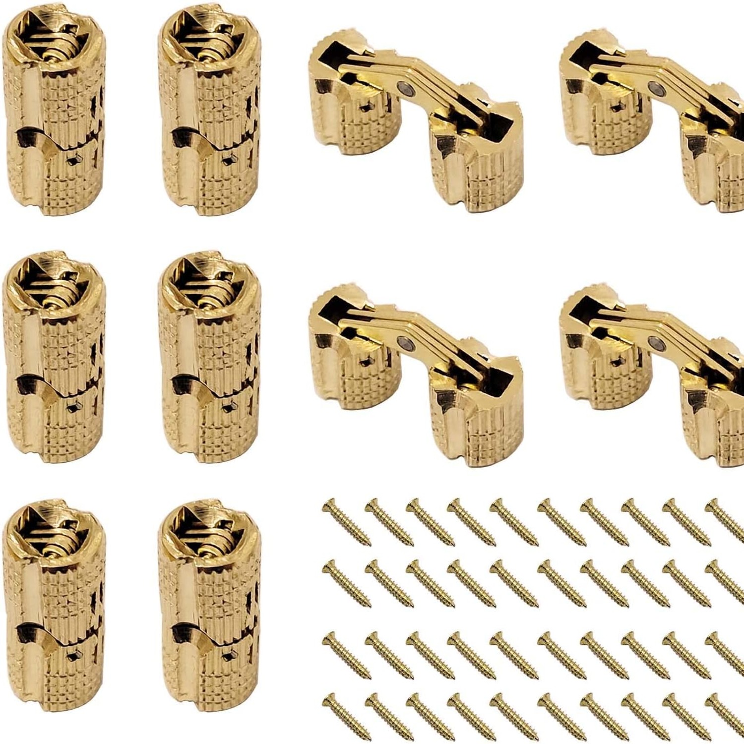Auto-plaza 8mm Brass Barrel Hinges, 10 Pack