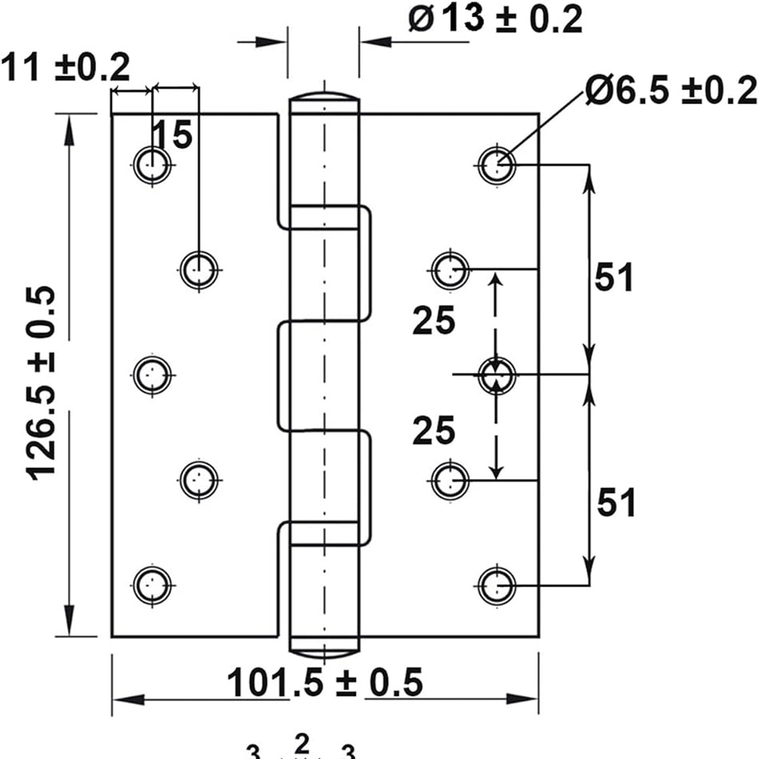 Ball Bearing Door Hinges, Stainless Steel, 127 x 102mm (4 Pack)
