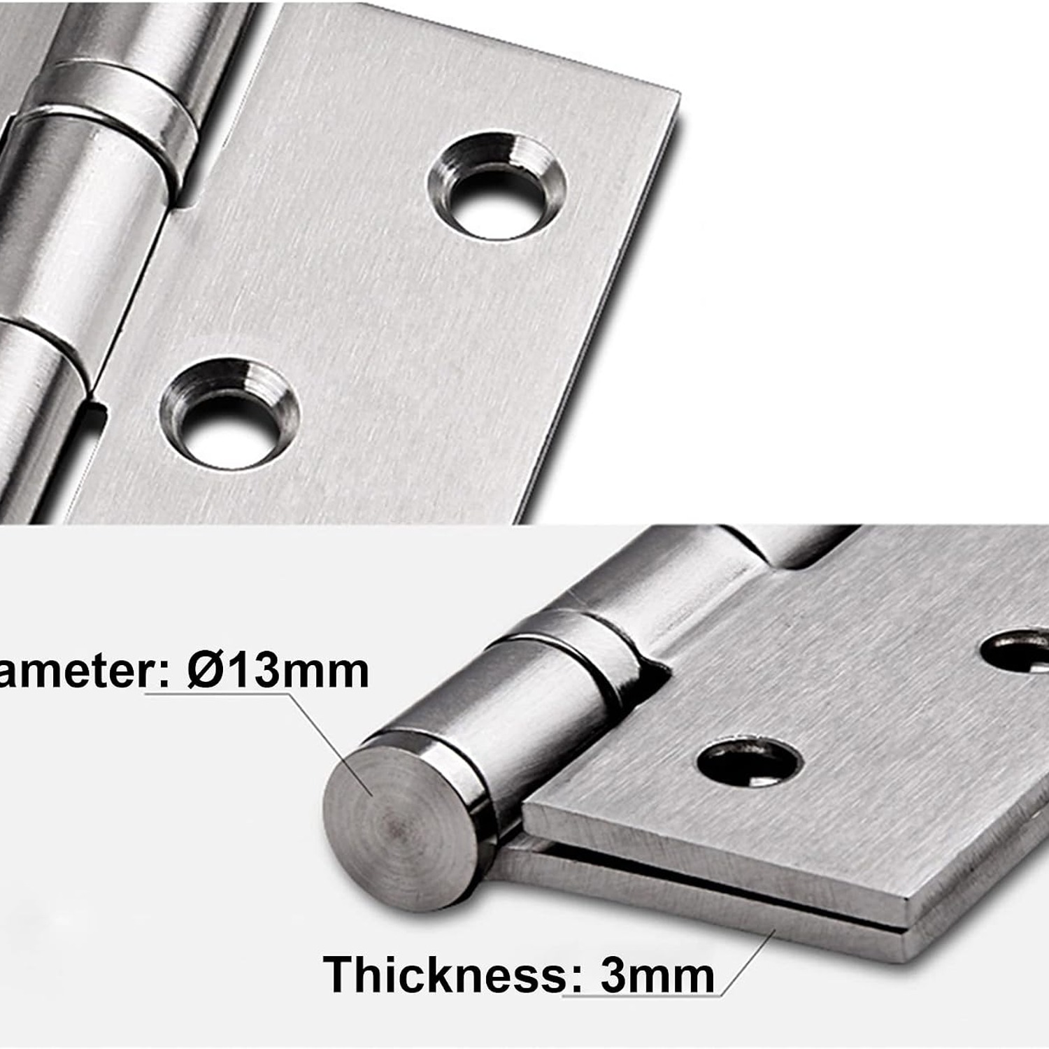 Ball Bearing Door Hinges, Stainless Steel, 127 x 102mm (4 Pack)