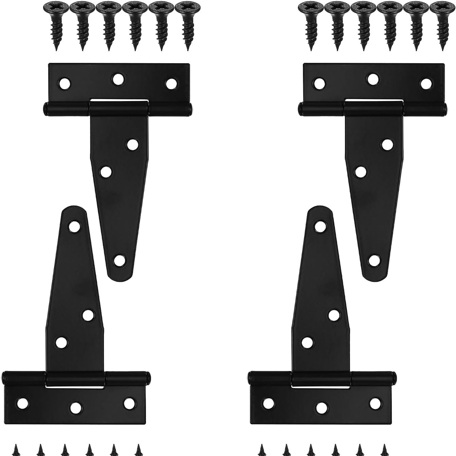 Black T Strap Hinges, Pack of 4