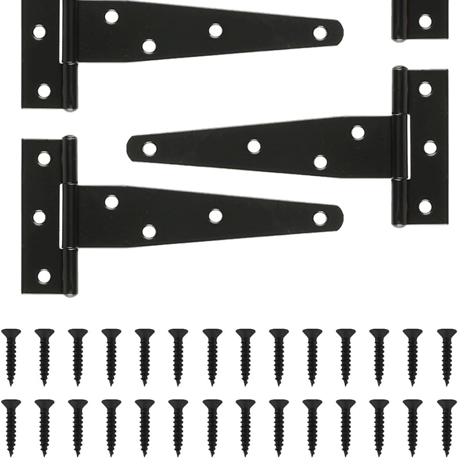 Black T Strap Hinges, Pack of 4: image 7